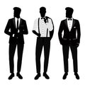 Wedding men s suit and tuxedo. Gentleman. Collection. Royalty Free Stock Photo
