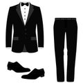 Wedding mens suit with shoes.