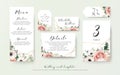 Wedding menu, information, label, table number and place card de