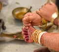The wedding moments of Indian. Royalty Free Stock Photo