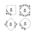 Wedding monograms set decoration design isolated