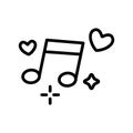 Wedding music icon vector. Isolated contour symbol illustration