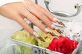 Wedding nails design. Royalty Free Stock Photo