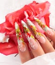 Wedding nails design. Royalty Free Stock Photo