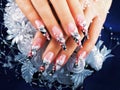 Wedding nails design. Royalty Free Stock Photo
