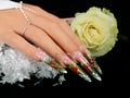 Wedding nails design. Royalty Free Stock Photo
