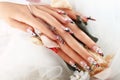 Wedding nails design. Royalty Free Stock Photo