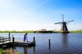 Wedding, newlyweds in the background of famous Kinderdijk canal