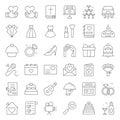 Wedding organization related vector icon, line style