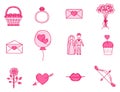 Wedding outline married engagement groom bride icons vector illustration. Royalty Free Stock Photo