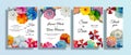 Wedding paintings umbrella set invitation card with watercolor seascape