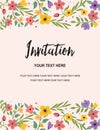 Wedding Party and Anniversary Invitation Card Template. Colorful Floral Illustration Vector Creative Design Royalty Free Stock Photo