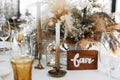 Wedding party in boho style in warm brown