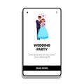 Wedding Party Bride And Groom Cuddling Vector