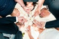 Wedding party clinking glasses Royalty Free Stock Photo