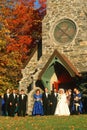 A wedding party in front of Trinity Parish Church, Route 169, CT