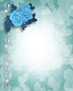 Wedding or party invitation Blue Roses Royalty Free Stock Photo