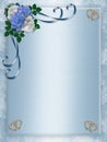 Wedding, Party Invitation Blue Roses Royalty Free Stock Photo