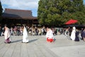 Wedding party at Meiji Shrine, Shinjuku, Tokyo, Japan Royalty Free Stock Photo