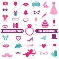 Wedding Party Set - Photobooth Props Royalty Free Stock Photo