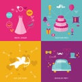 Wedding Party Set - Photobooth Props Royalty Free Stock Photo