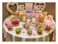 Wedding party sweet table