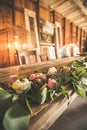 Wedding party Table in a Barn Royalty Free Stock Photo