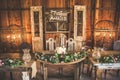 Wedding party Table in a Barn Royalty Free Stock Photo