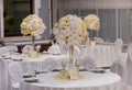 Wedding party table decorations Royalty Free Stock Photo