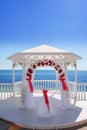 Wedding pavilion by the sea Royalty Free Stock Photo