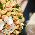Wedding peach-coloured bouquet