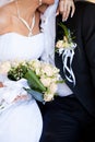 Wedding peach-coloured bouquet