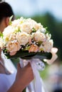 Wedding peach-coloured bouquet