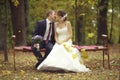 Wedding photo of bride and groom Royalty Free Stock Photo