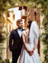 Wedding photo shoot of beautiful newlyweds