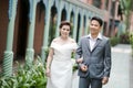 The wedding photo of Thai Couple in a pavillion