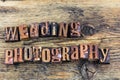 Wedding photography letterpress camera