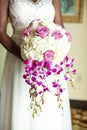 Bride with bouquet of flowers