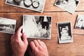 Wedding photos on a table