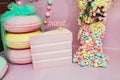 Wedding photozone in a candy style. Birthday, party Royalty Free Stock Photo