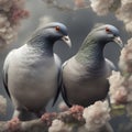 Wedding pigeons realistic art highquality sharp focus