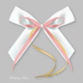 Wedding pink white silk bow