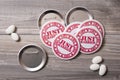 Wedding pins with sugar almonds Royalty Free Stock Photo