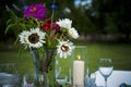 Wedding Place Setting Flowers and glasses Royalty Free Stock Photo