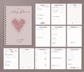 Wedding planner printable design with checklists, important date Royalty Free Stock Photo