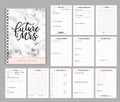 Wedding planner printable design with checklists, important date, notes etc. Royalty Free Stock Photo