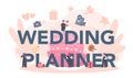 Wedding planner typographic header concept. Professional organizer Royalty Free Stock Photo