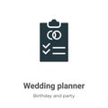 Wedding planner vector icon on white background. Flat vector wedding planner icon symbol sign from modern birthday and party Royalty Free Stock Photo