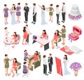 Wedding Planning Isometric Icons Royalty Free Stock Photo