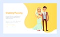 Wedding Planning Bride and Groom Engagement Vector Royalty Free Stock Photo